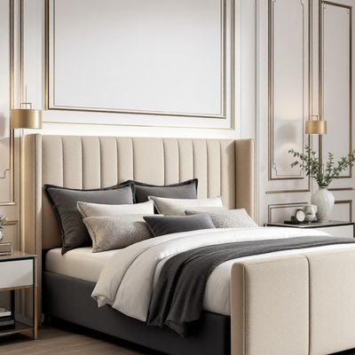 Calida Luxury Design Bed for Modern Bedroom In Soft Fabric (Super King)