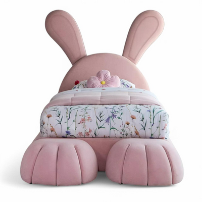 Doze Elegant Rabbit Shaped Bunny Bed for Modern Whimsical Bedroom for Kids & Adults In Soft Fabric (King)