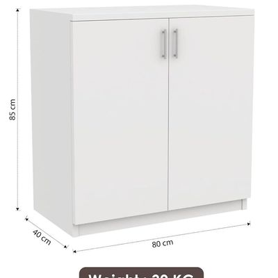 White 2-Door Storage Cabinet – Low Profile Entryway Console with Closed Shelves White 2-Door Storage Cabinet – Low Profile Entryway Console with Closed Shelves