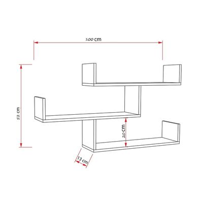 3-Piece Wall Mounted Floating Shelves - Brown
