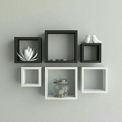 Floating Square Cube Wall Shelves – Multicolor 20×20+30×30+40×40 cm for Home Decor