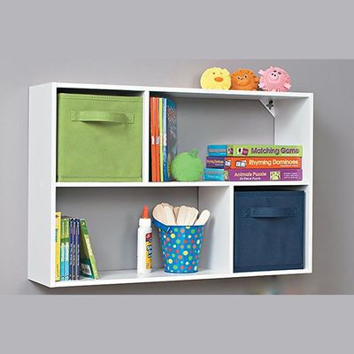 White Wall-Mounted Bookcase 80x55x15cm – Floating Shelf for Books, Decor & Home Storage
