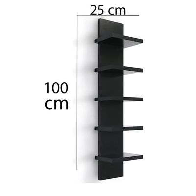 Straights Wall-Mounted Shelf Unit – Black Finish Wall Storage for Living Room