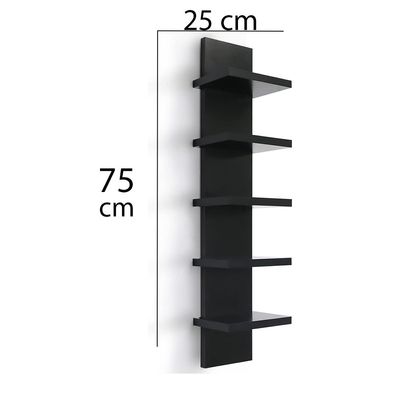 Straights Wall-Mounted Shelf Unit – Black Finish Wall Storage for Living Room