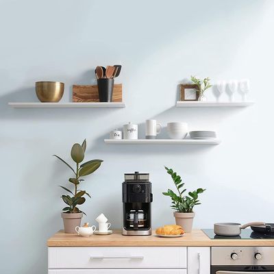 2-Pcs Floating Wall Shelves 100×15 cm White