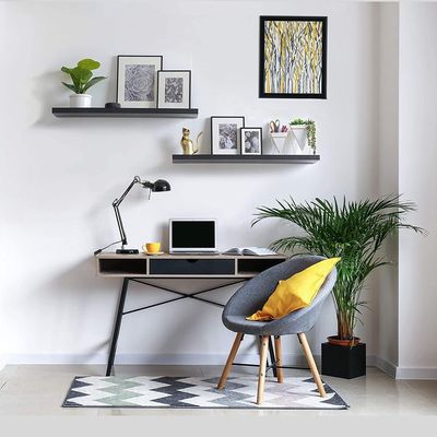 2-Pcs Floating Wall Shelves 60×15 cm Black