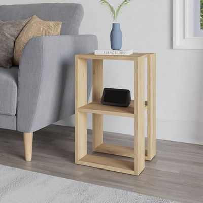 End Table for Living Room & Bedroom – Beige Finish 30×30×55 cm Modern Design