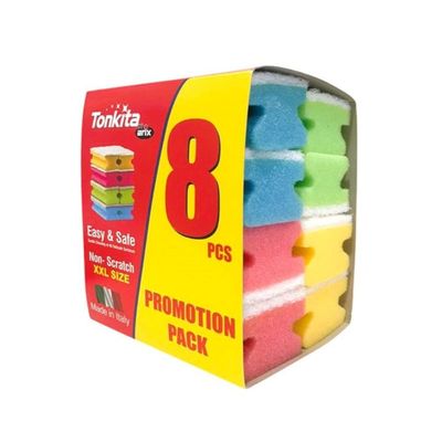 Arix Tonkita Professional 8pc XXL Sponge Pack - Non-Scratch Cleaning for Delicate Surfaces
