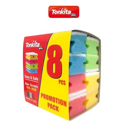 Arix Tonkita Professional 8pc XXL Sponge Pack - Non-Scratch Cleaning for Delicate Surfaces