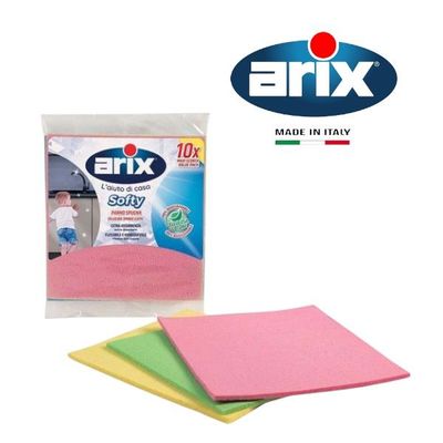 Arix New Softy Sponge Cloth 10 pcs - Eco-Friendly, Biodegradable, High Absorption, Durable & Comfortable for All Washable Surfaces