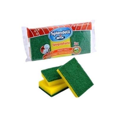 Arix Synthetic Sponge 3 pcs - Heavy-Duty Scrubbing for Stainless Steel & Non-Delicate Surfaces