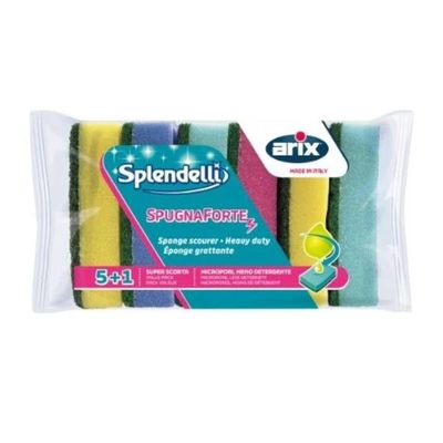 Arix Colorful Sponge Scourer 5 pcs - Heavy-Duty Scrubbing for Stainless Steel & Non-Delicate Surfaces