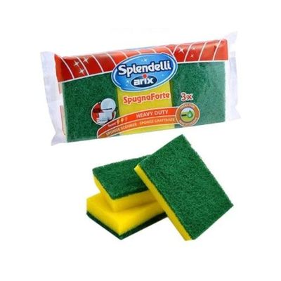 Arix Large Sponge Scourer 3 pcs - Natural Cellulose, Heavy-Duty Stain Removal, Eco-Friendly, Easy-Grip Handles