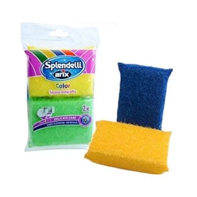 Arix Splendelli Colors No-Scratch Sponges 2 pcs - Gentle Cleaning, Residue-Free, Super Absorbent & Non-Toxic for Delicate Surfaces