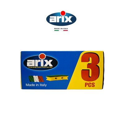Arix Grip Sponge Bulk – 3pcs, Heavy-Duty Scouring Sponge