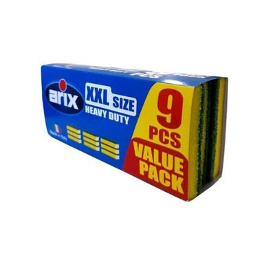  Arix Heavy Duty XXL Scouring Sponge – 9pcs, Extra-Strong for Tough Cleaning