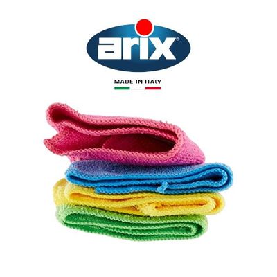 Arix Microfiber Utility Cloths with Antibacterial Treatment 4 pcs Multipack, Versatile Cleaning and Germ-Free Protection