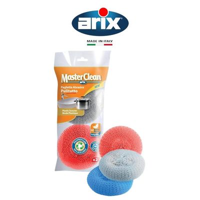 Arix Master Clean Polypropylene Net Sponge Round 2pcs – Non-Scratch, Durable & Rust-Proof