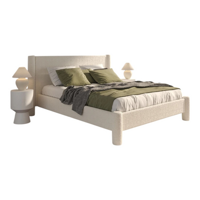 Wexune Elegant Modern Soft Boucle Fabric Rectangular Bed for Living Room & Bedroom Queen