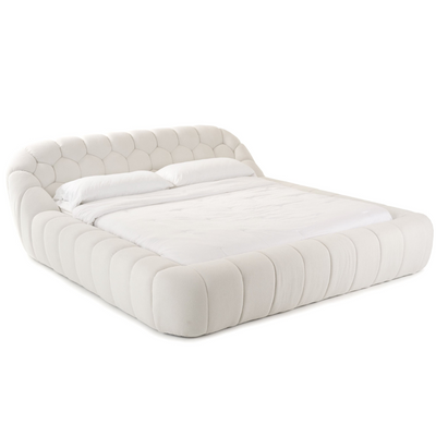 Syrux Bubble Design Modern Cloud Bed In Soft Boucle Fabric Off White King Syrux Bubble Design Modern Cloud Bed In Soft Boucle Fabric Off White King