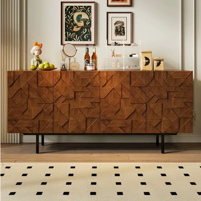 Nordic Style Wooden Sideboard Cabinet - Console Table.