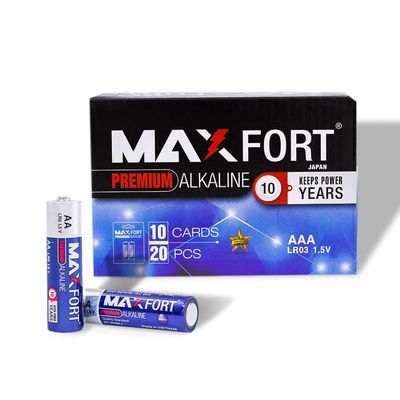 MaxFort Premium Alkaline AAA Batteries  (LR03, 1.5V, Long-Lasting, Leak-Proof, 10-Year Shelf Life, Japanese Technology)