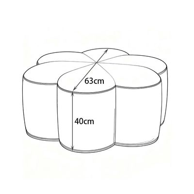 Velvet Ottoman - Flower Shaped Accent Seat Ideal Modern Footrest for Living Room Bedroom Green