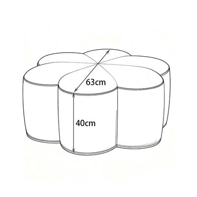 Velvet Ottoman - Flower Shaped Accent Seat Ideal Modern Footrest for Living Room Bedroom Pink