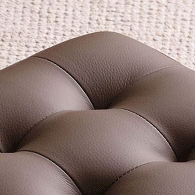 Square Ottoman Faux Leather Multi-Use Stool for Living Room, Bedroom, Entryway（Beige）