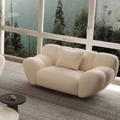 Modern Cream Sofa 3 +1 Velvet Sofa  - Off White