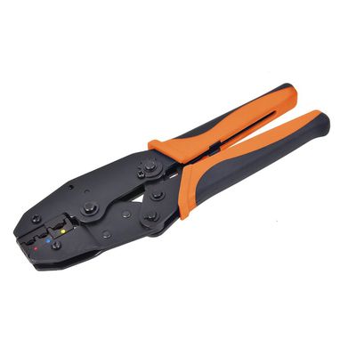 Tactix Wire Crimping Tool for Insulated Electrical Connectors, Ratcheting Wire Crimper Tool, Crimp Tools, Ratchet Terminal Crimper, Crimping Pliers, Orange/Black - 401035