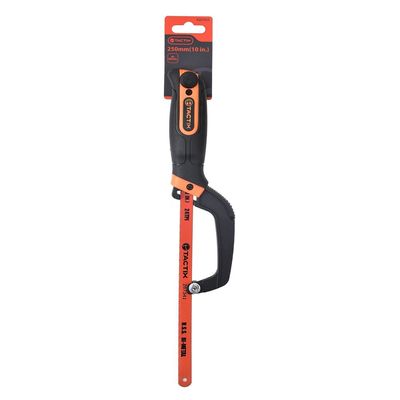 Tactix 250mm (10-Inch) Mini Hacksaw, Compact Hand Hack Saw Metal Frame with Bimetal Blade, Especially Cuts in Tight Spaces, Cutting Tool for Metal Wood PVC- 267053