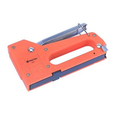 Tactix Staple Gun for Upholstery, Wood, Crafts, DIY and Professional Uses, Manual Stapler Uses 4-8mm Staples, With 100 High-Quality Staples, Orange - 218003