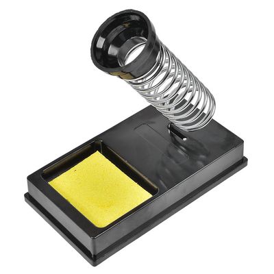 Tactix Solder Iron Stand with Coil Holder and Cleaning Sponge Tray, Durable Heat-Resistant Base for Soldering Irons, Ideal for Electronics DIY and Repair Work- 406905