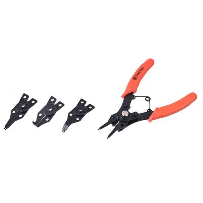 Tactix 4PC Circlip Pliers Set, Internal & External C Snap Ring Pliers with 0, 45 and 90 Degree Tips, Snap Ring Removal Tool, Heavy Duty for Automotive & Mechanical Use- 202024