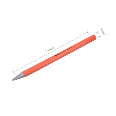 Tactix Chisel Cold Point 300 x 18mm (12 x 11/16 Inch), Heavy-Duty Chrome Vanadium Steel, Professional Hand Tool for Metal, Masonry, Concrete, Woodworking, and Construction, Orange- 227027