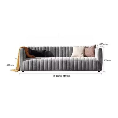 Elegant 2-Seater Gray Sofa - 160