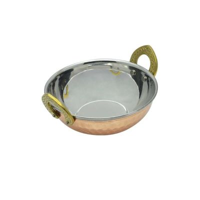 MG Copper Kadai Serving Bowl – 14cm | Multipurpose Copper Curry, Salad, Side & Dessert Bowl