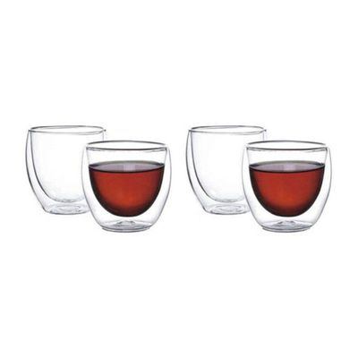 MG Borosilicate Double Wall Tea Glass 4-Piece Set  250ml