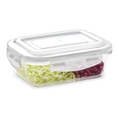 MG Klip-N-Store Rectangular Glass Container, Airtight & Leak-Proof, Microwave/Oven/Freezer Safe, 1.04L