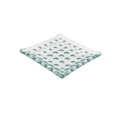 MG Green Square Bubble Glass Dish – 8 x 1 cm