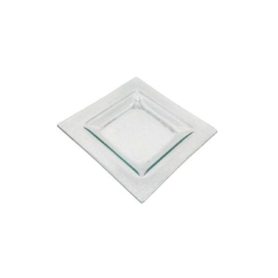 MG Green Layered Square Glass Plate – 15 x 1.7 cm