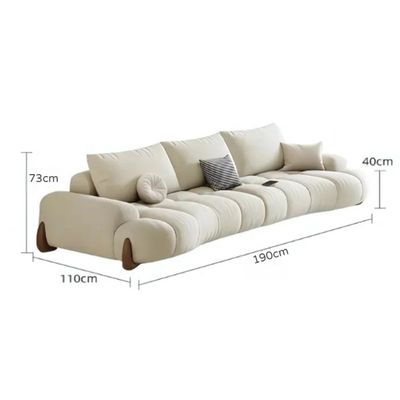 ERICA Living Room 2- Seater Puffy Sofa - Off White