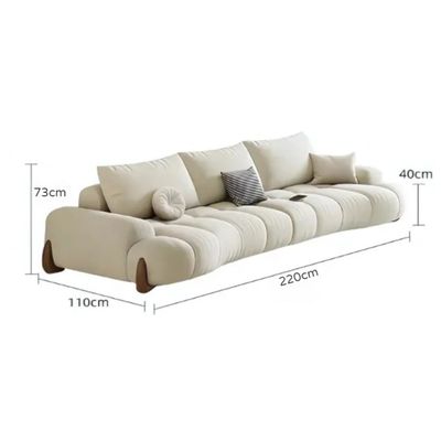 ERICA Living Room 3- Seater Puffy Sofa _ Off White