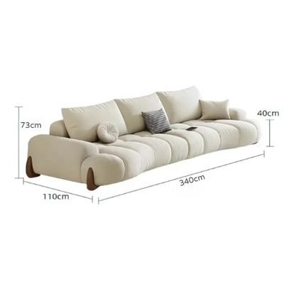 ERICA Living Room 4- Seater Puffy Sofa _ Off White