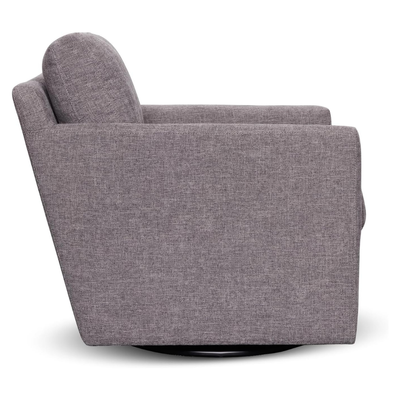 Rotai Harris Swivel Chair | 360° Swivel Accent Chair with Compact Design, Soft Stone Grey Upholstery & Cushioned Seat for Living Room, Bedroom & Lounge (PEWTER)