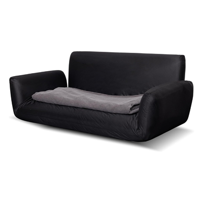 Rotai Mesa Adjustable Comfy Lazy Floor Sofa | Compact Loveseat with Adjustable Back & Arms, Corduroy Fabric, Floor Seating Sofa for Small Living Spaces. (GREY)