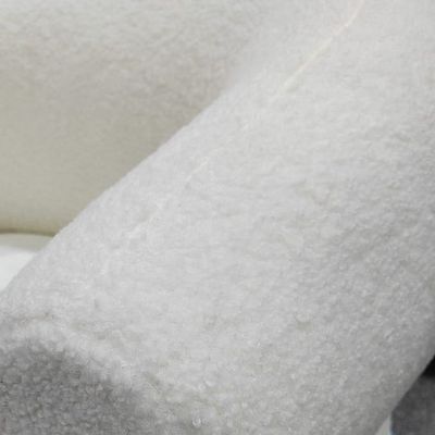 MAPLE HOME Curved Sofa Single Couch White Fleece Fabric Modern Minimalist Cloud-Like 93x93x68cm - 6 Months Warranty