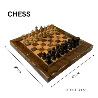 Schondor- Decorative Chess-Backgammon- Luxury Set-model ,BA-CH-S1-size,L50xW50xH5