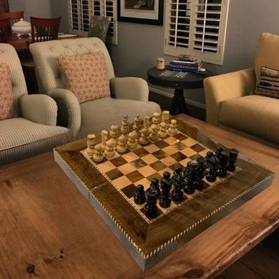 Schondor- Decorative Chess-Backgammon- Luxury Set-model ,BA-CH-S1-size,L50xW50xH5